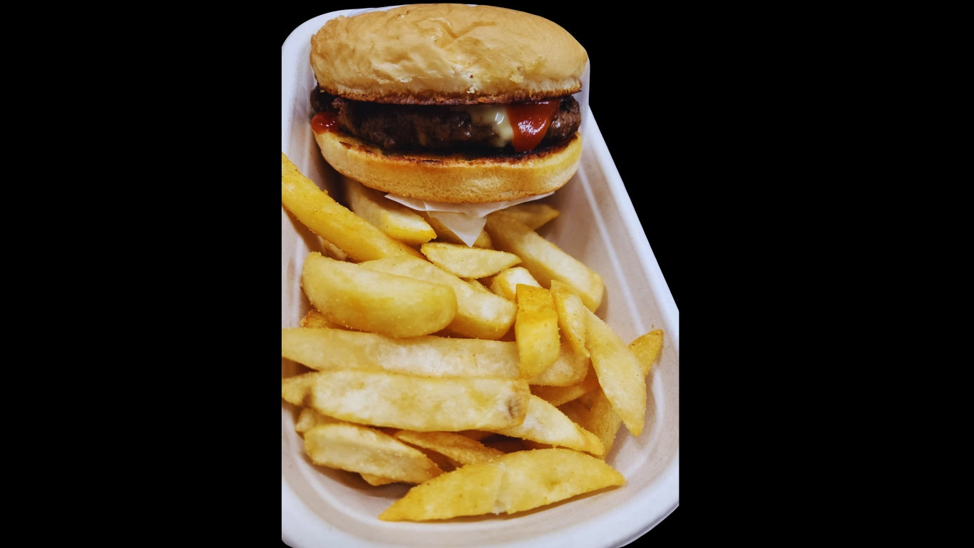 KIDS CHEESE BURGER & CHIPS