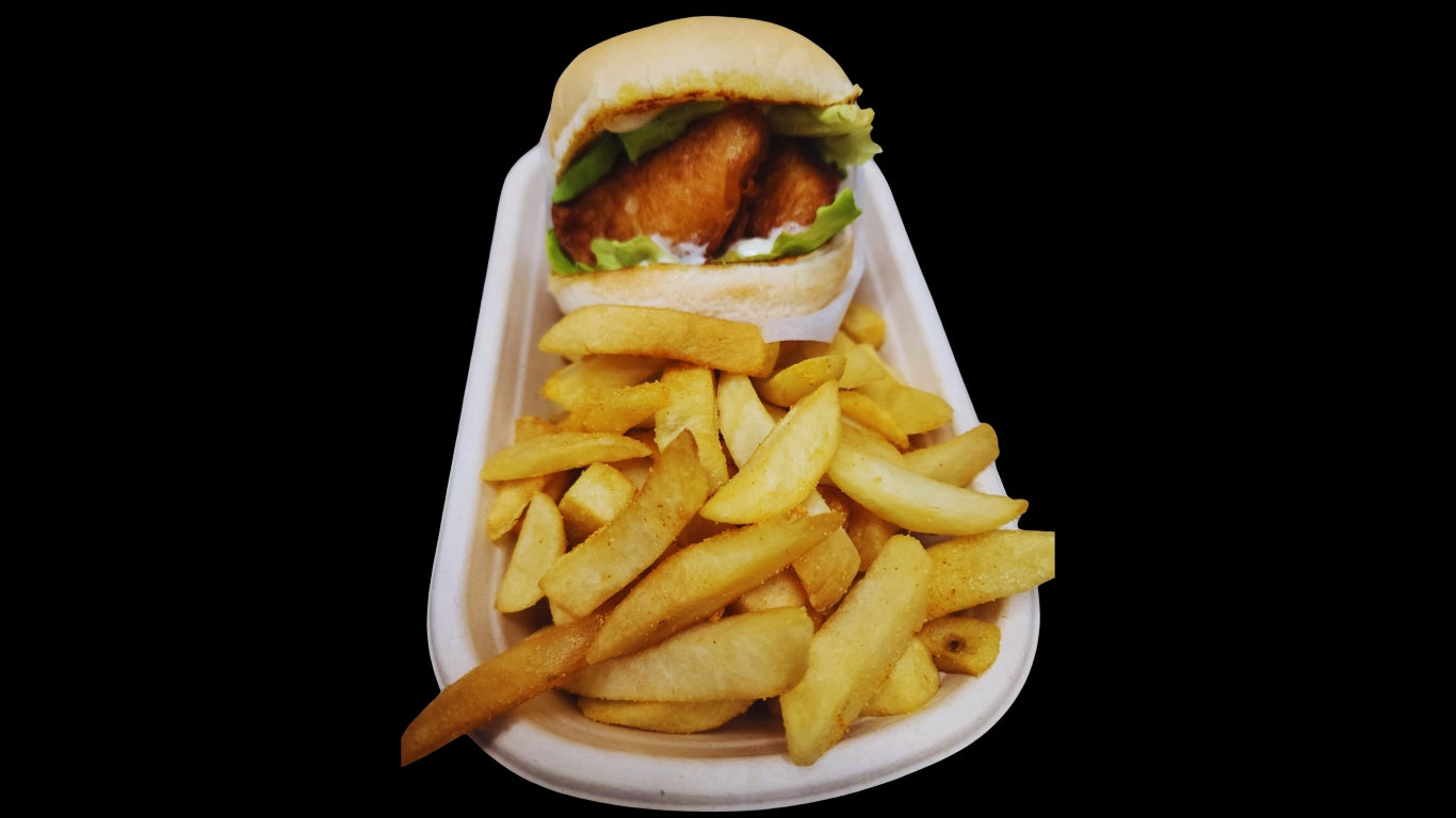 FISH BURGER & CHIPS